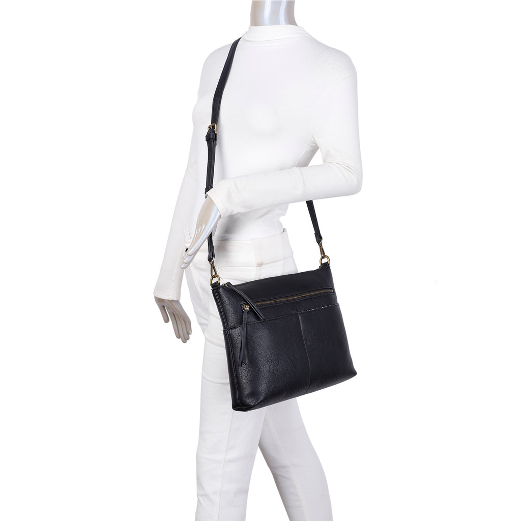 Zoe Two Tone Crossbody Black