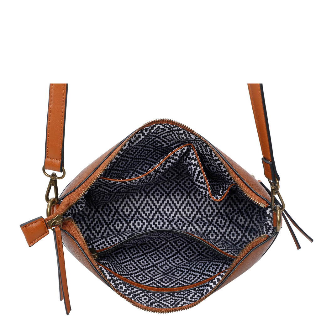 Zoe Two Tone Crossbody Brown