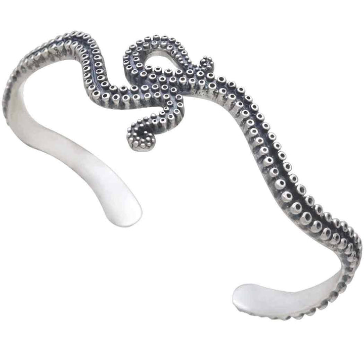 Sterling Silver Octopus Tentacle Cuff Bracelet