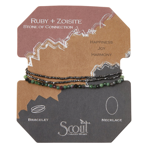 Ruby Zoisite Hematite Delicate Wrap