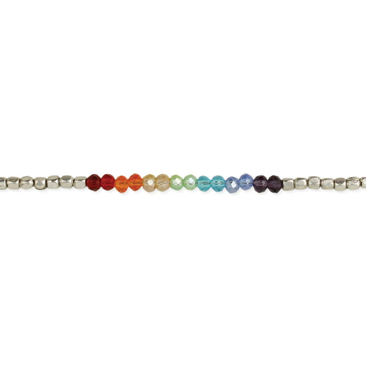 Silver Rainbow Sparkle Anklet