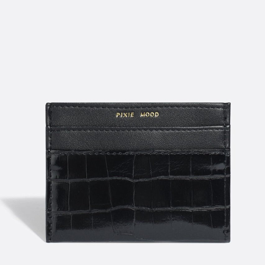 Alex Card Holder - Black Croc