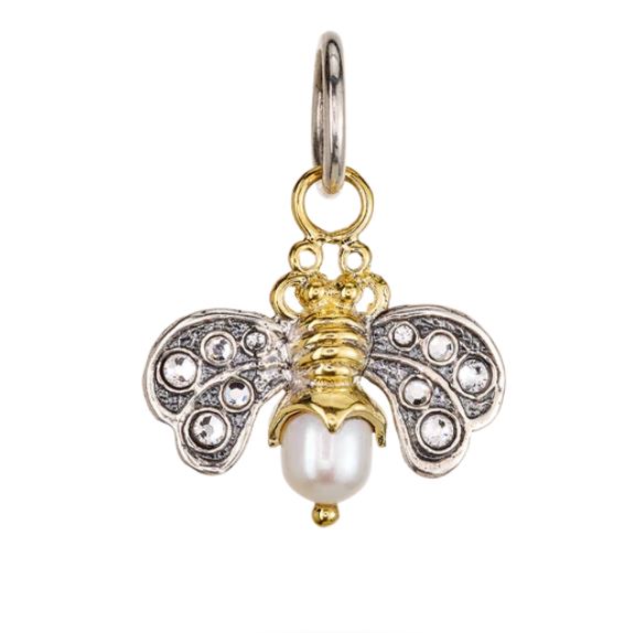 Crystal Honeypearl Bee Charm