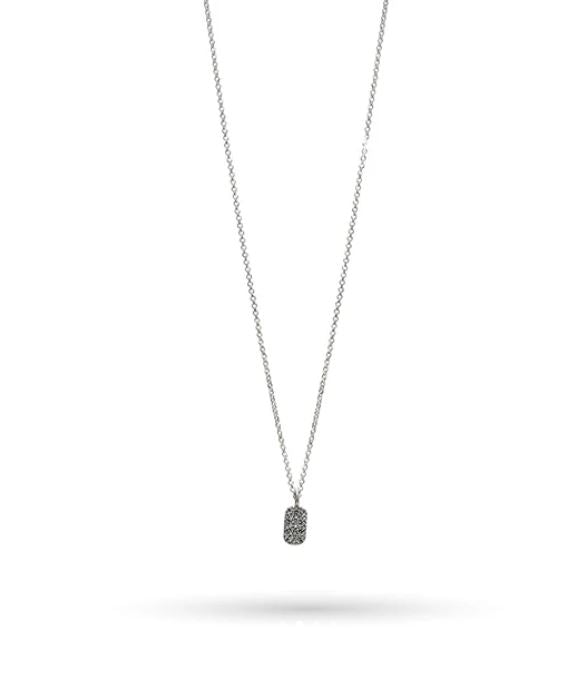 Cosmos Tag Necklace Silver 16in