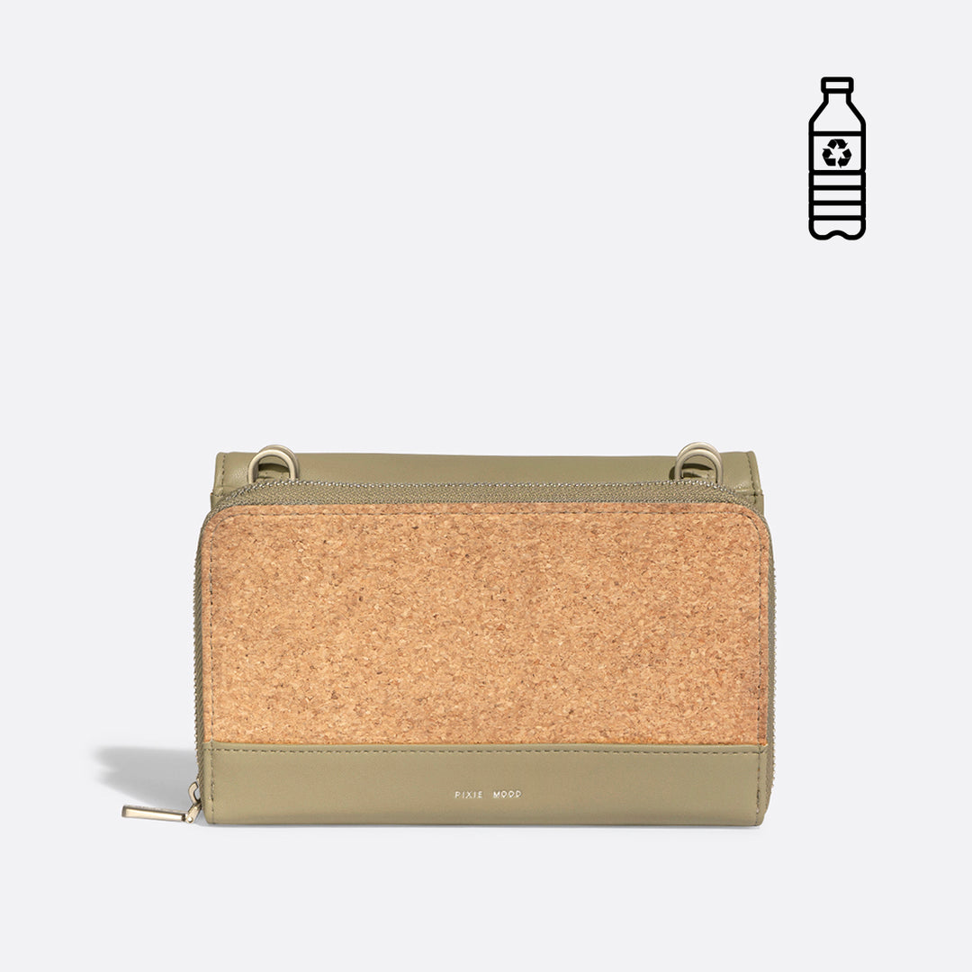 Jane 2-in-1 Wallet Purse -Sage /  Cork