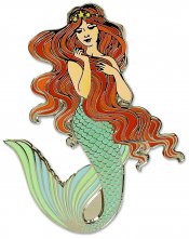 Product Description: 

Presenting the Mermaid Pin by PeterPauperP, this stunning hard enamel pin beautifully captures an illustration of a mermaid with long, flowing red hair and a green-scaled tail. The mermaid exudes tranquility as she touches her hair with one hand and places the other on her chest. Measuring 2-3/8 inches, this enchanting accessory is perfect for gifting.