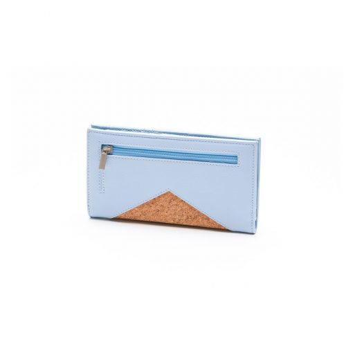 Sophie Wallet Smokey Blue and Cork - Across The Way