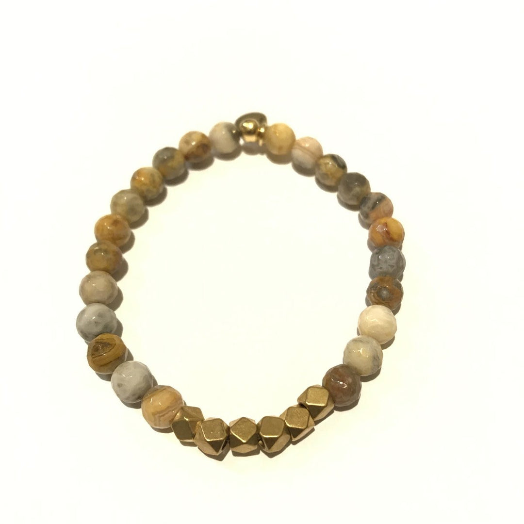 6mm Gemstone Bracelet - Mexican Agate