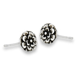 Introducing the Welman Flower Burst Silver Stud earrings, crafted from sterling silver in a charming flower shape. Featuring intricate petal designs and a textured finish, these mask-friendly studs come with straight posts for comfortable wear.