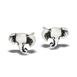 Elephant Head Silver Stud