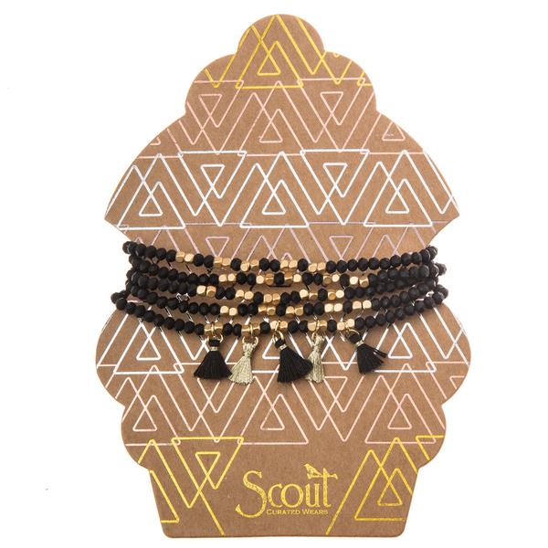 Black Gold Multi Tassel Wrap - Across The Way