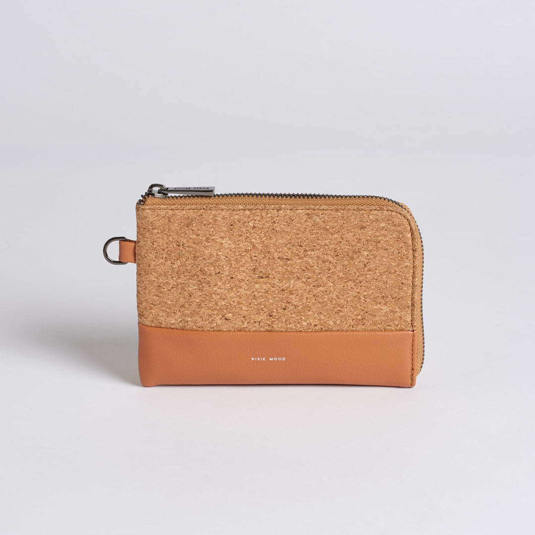 Cameron Cork Wristlet - Caramel w Cork - Across The Way