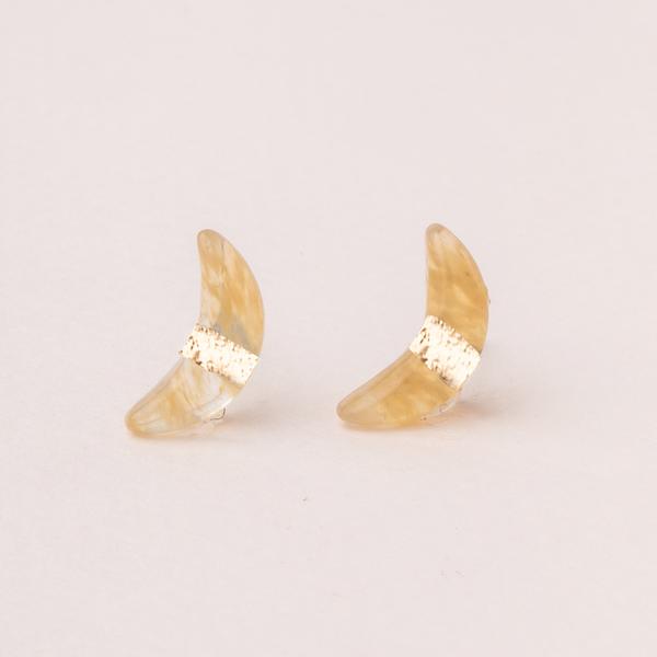 Moon Stud Rose Citrine/Gold - Across The Way