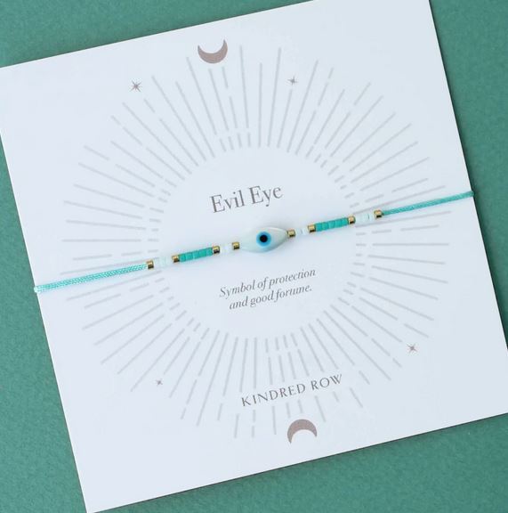 Evil Eye Cord Bracelet Turquoise