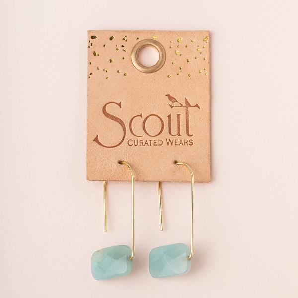 Floating Earring Amazonite/Gold - Across The Way