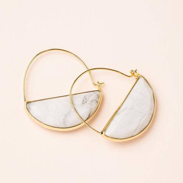 Hoop Earring Howlite/Gold - Across The Way