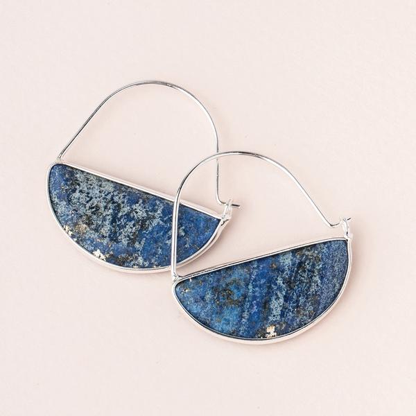 Hoop Earring Lapis/Silver - Across The Way