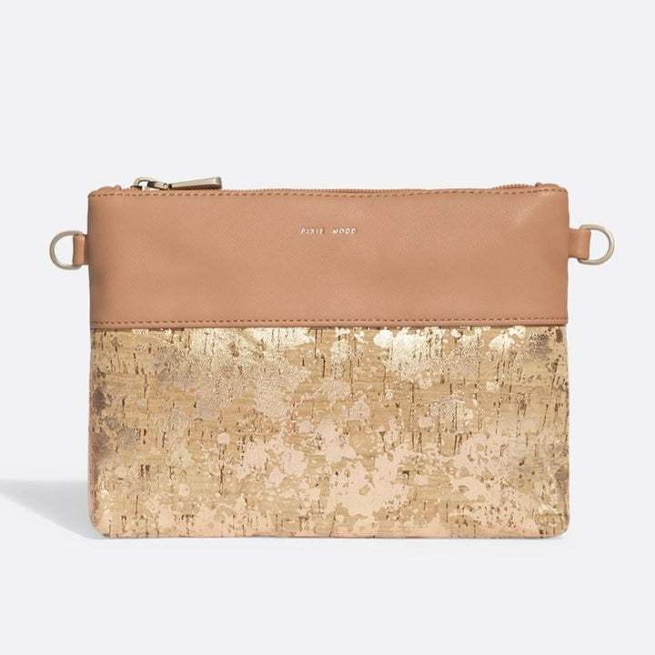 Nicole Pouch Small - Apricot / metallic Rose Cork