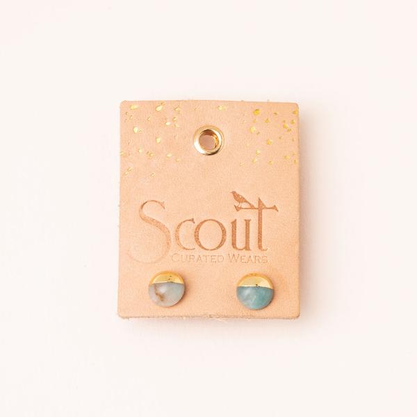 Stud Earring Amazonite/Gold - Across The Way