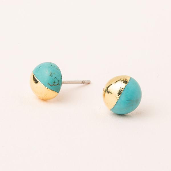 Stud Earring Turq/Gold - Across The Way