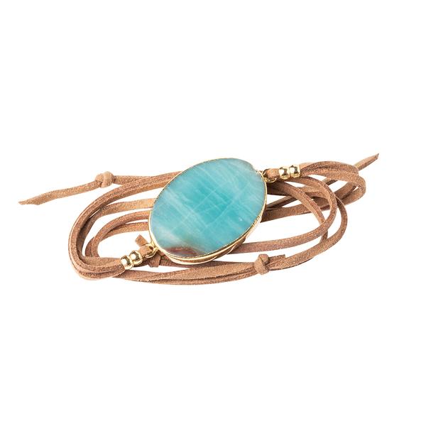 Suede Stone Amazonite/Gold - Across The Way