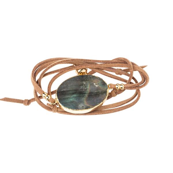 Suede Stone Labradorite/Gold - Across The Way