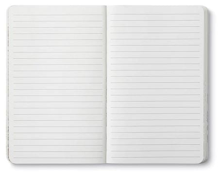 Open "They should tell you when" notebook from COMPENDIUM, displaying lined pages ready for writing. Featuring a beautiful design against a white background, the notebook showcases evenly spaced lines, creating a clean and organized appearance.